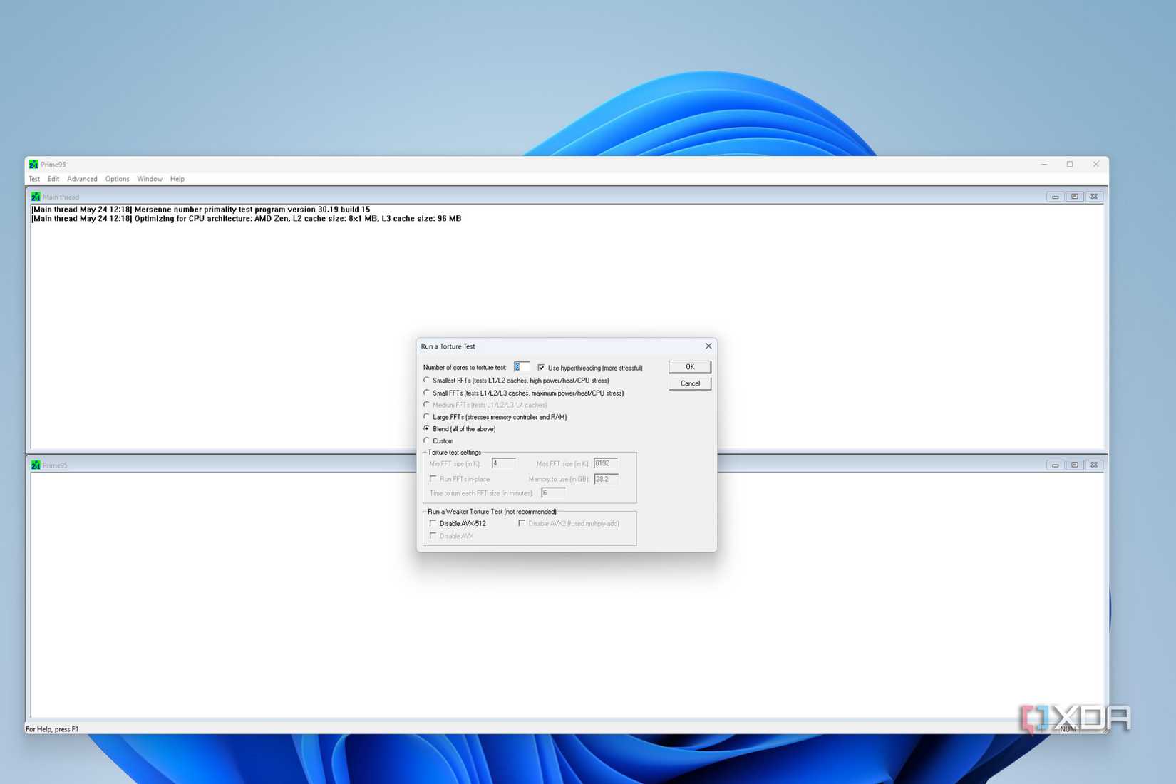 Image of Prime95 starting screen