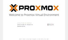 The default Proxmox VE startup page
