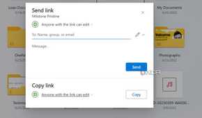 Send OneDrive link