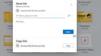 Send OneDrive link