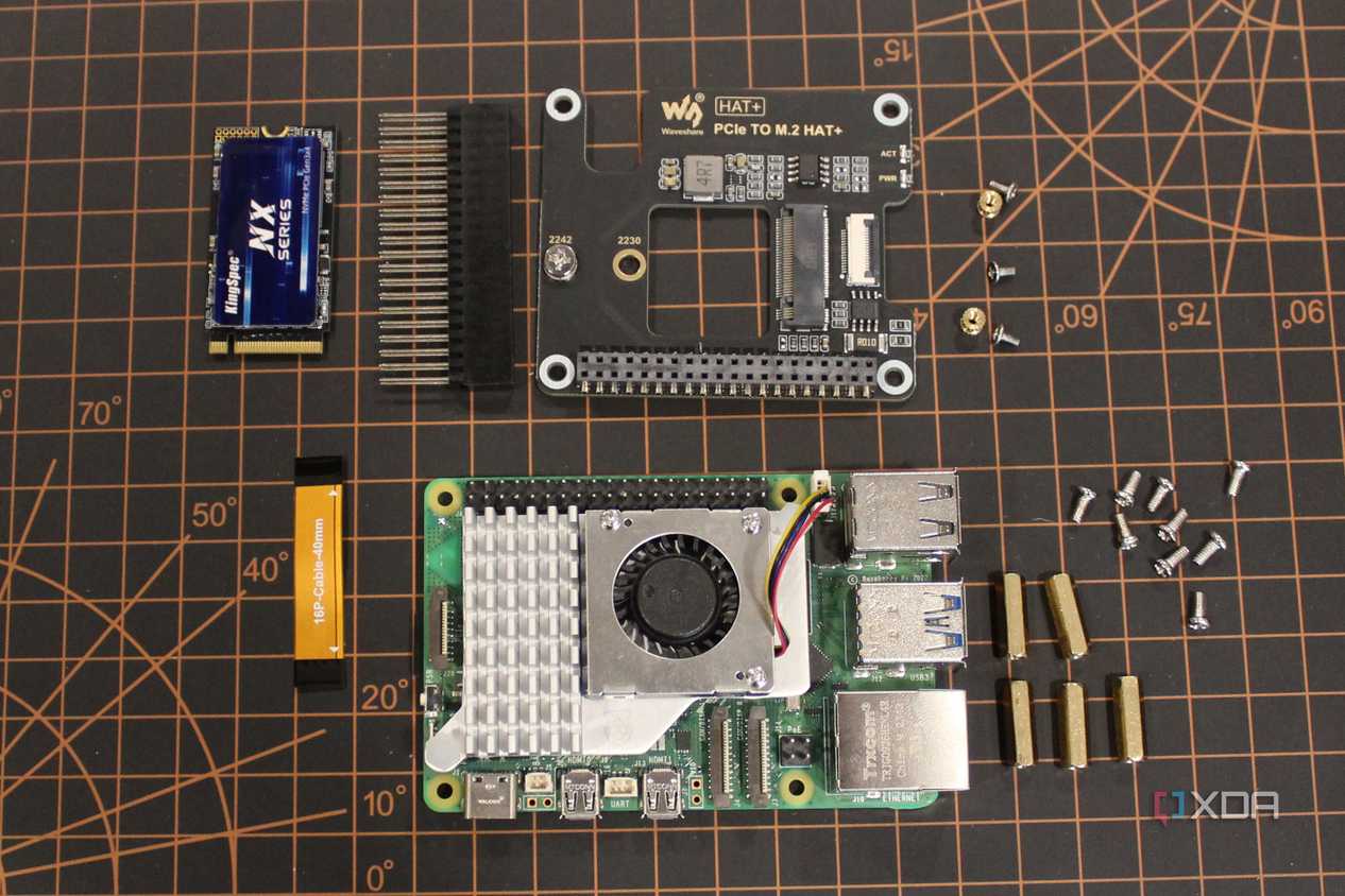 Build parts for the Waveshare PCIe to M.2 HAT for the Raspberry Pi 5