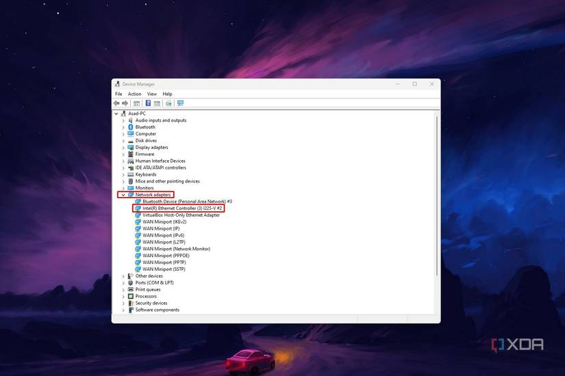 Windows 11 screenshot that shows the network adapters branch in Device Manager