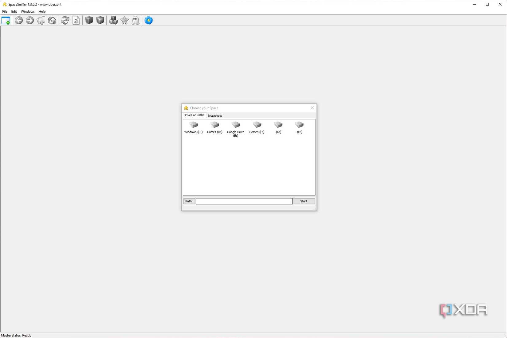 SpaceSniifer launch screen