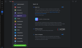 Spark Mail AI settings