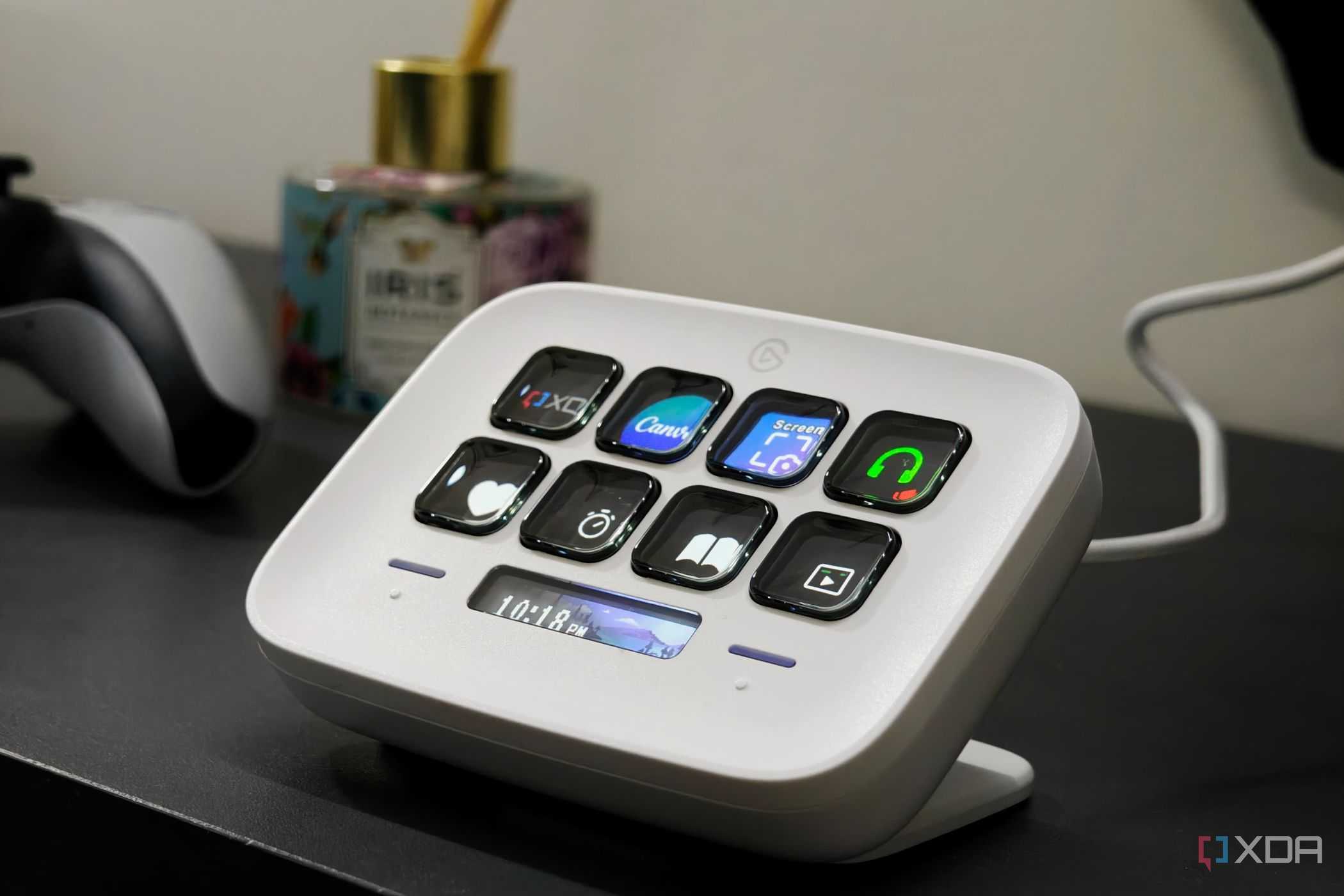 An image showing the Stream Deck Neo displaying productivity shortcuts.