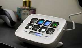 An image showing the Stream Deck Neo displaying productivity shortcuts.