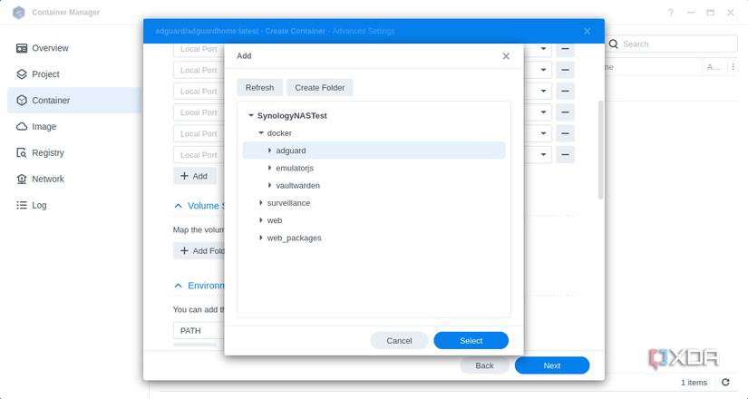 Setting up folders for AdGuard on Synology DSM 7