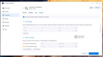 Advanced settings in Container Manager