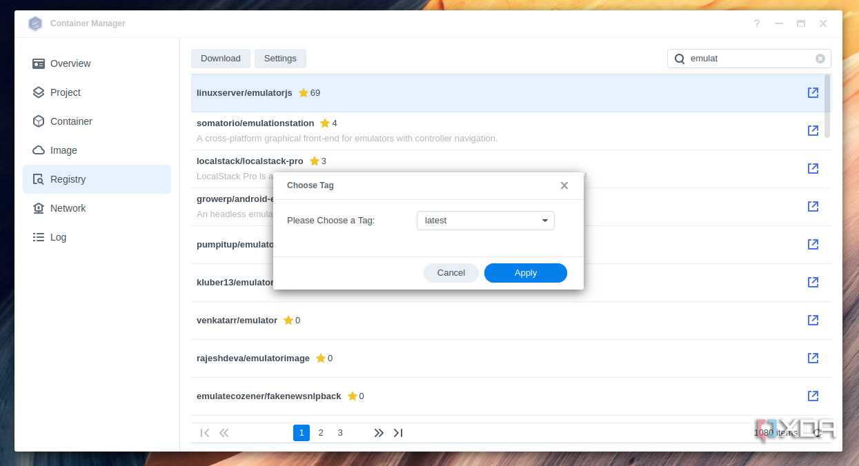 Downloading EmulatorJS through Container Manager