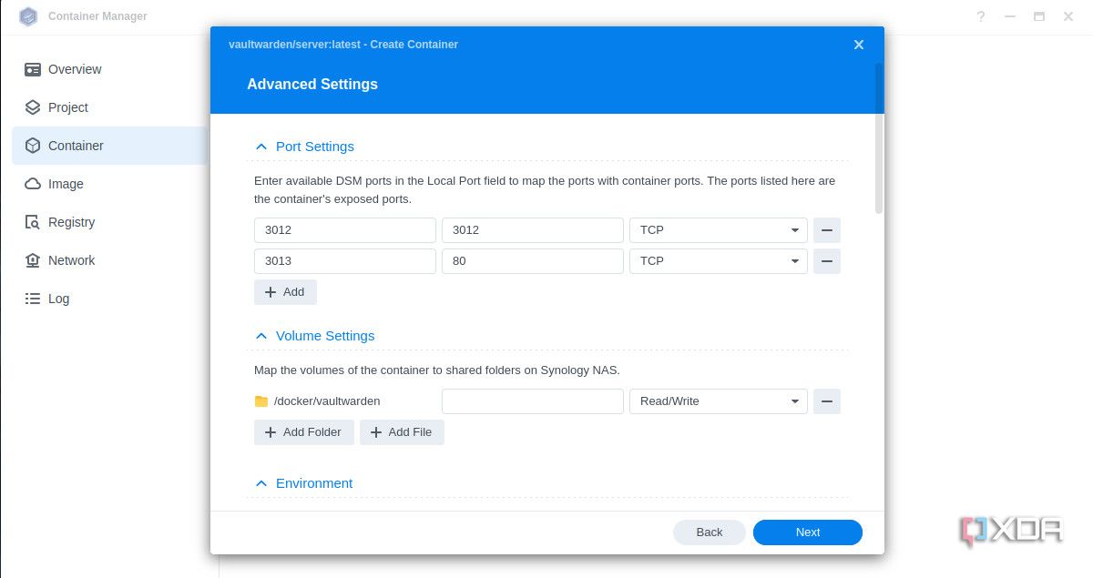 Configuring the new Vaultwarden DSM container
