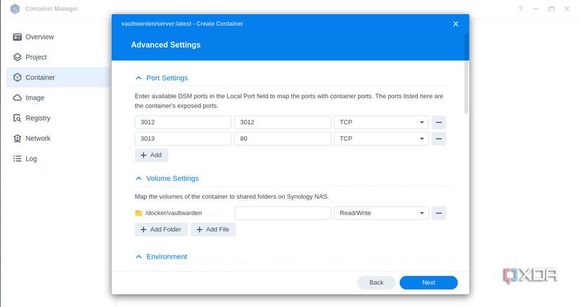 Configuring the new Vaultwarden DSM container