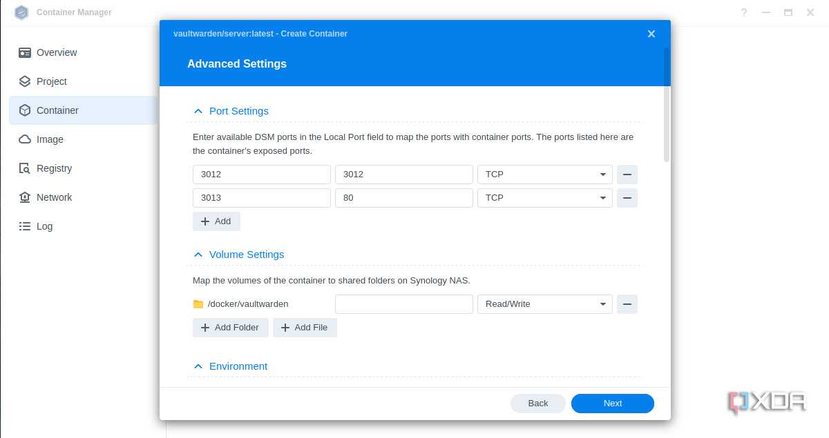 Configuring the new Vaultwarden DSM container