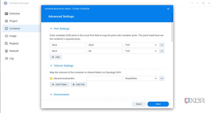 Configuring the new Vaultwarden DSM container