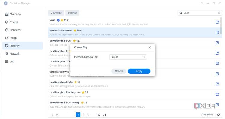 Downloading Vaultwarden image on Container Manager
