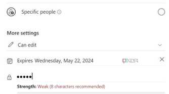 Enter password for OneNote link