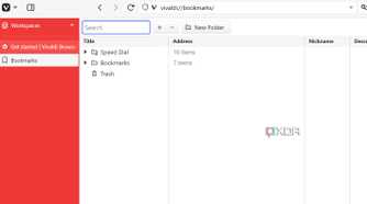 Vivaldi bookmarks