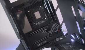 An image of a Vetroo K1 Pangolin Mid-tower motherboard installed in a modular PC case.
