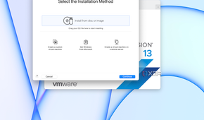 Selecting an installation source for VMware Fusion Pro 13.