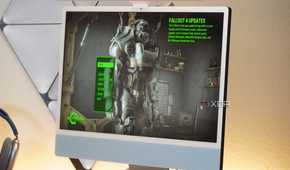 Fallout 4 start menu on an iMac using Whisky.