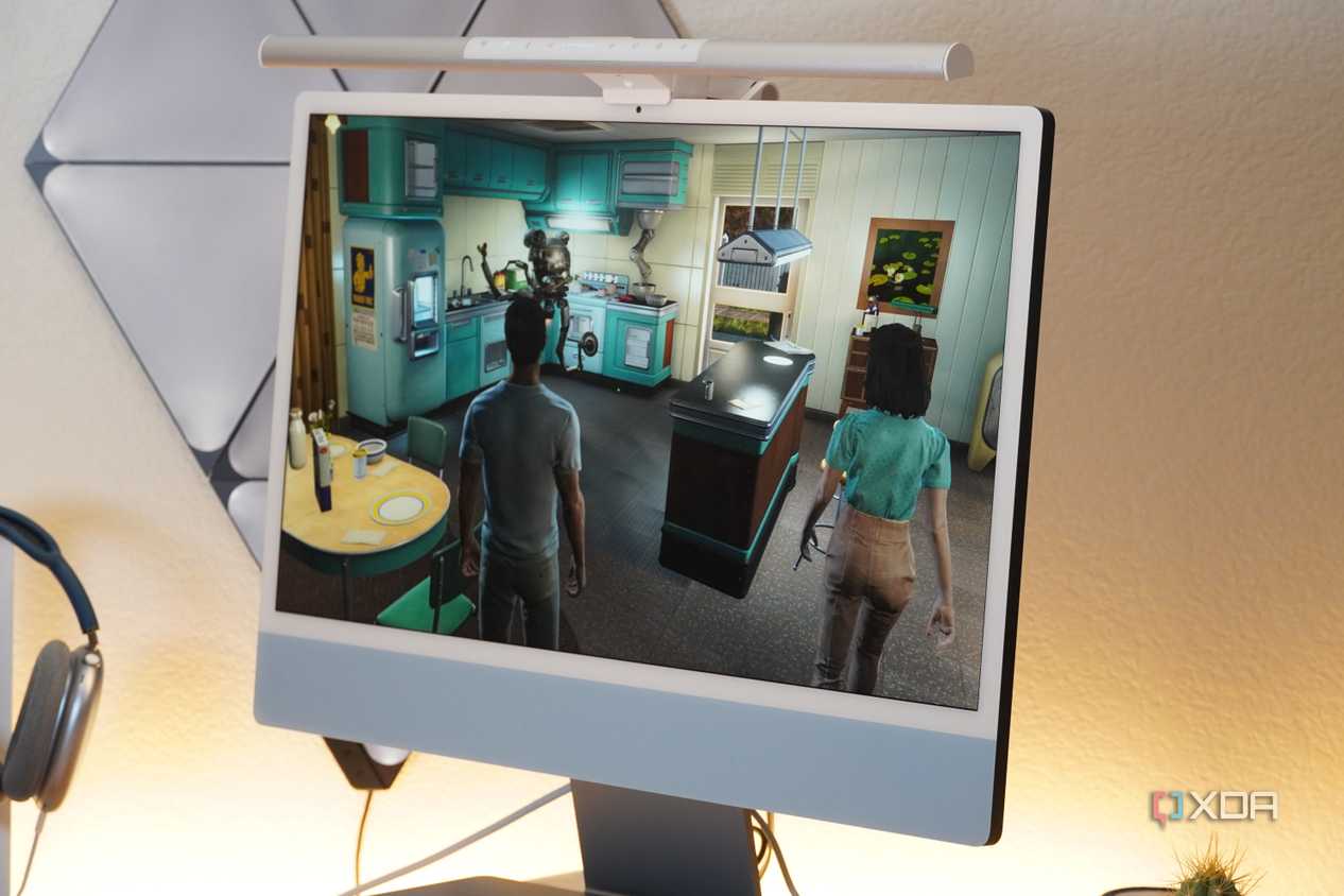 Fallout 4 gameplay on an iMac using Whisky.
