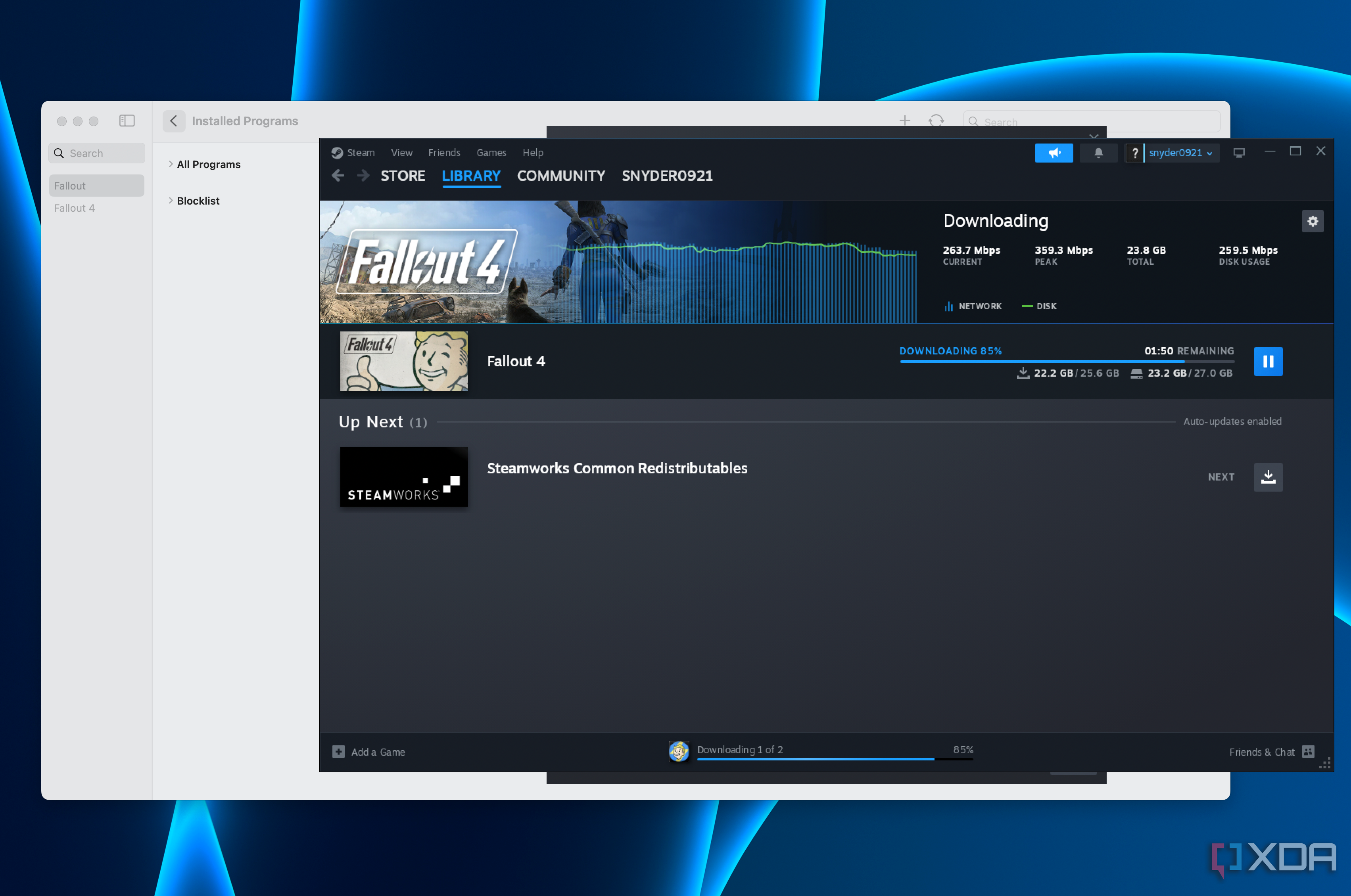 Emulating the Windows version of Steam in Whisky.