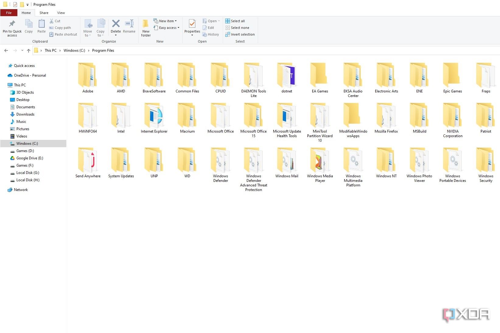 Screenshot of Windows 10 file explorer