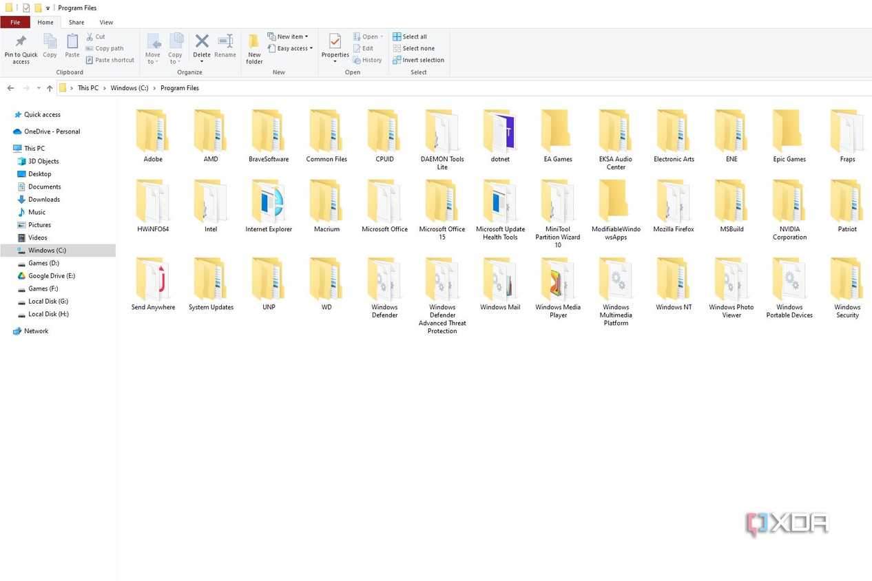Screenshot of Windows 10 file explorer