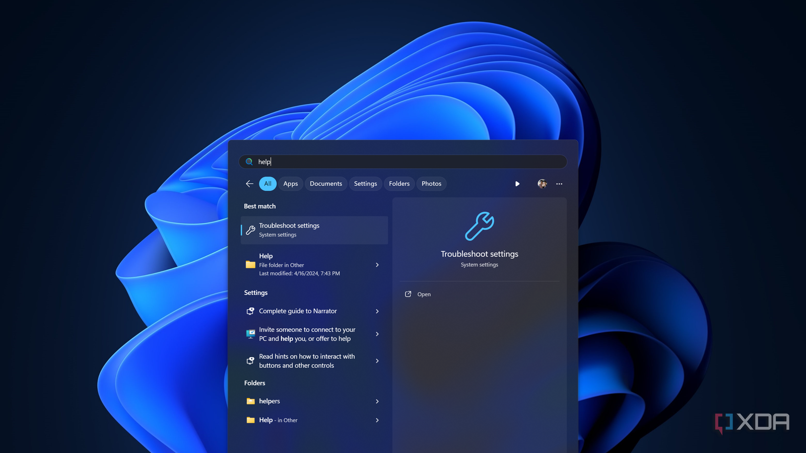 Screenshot of Windows Search on Windows 11