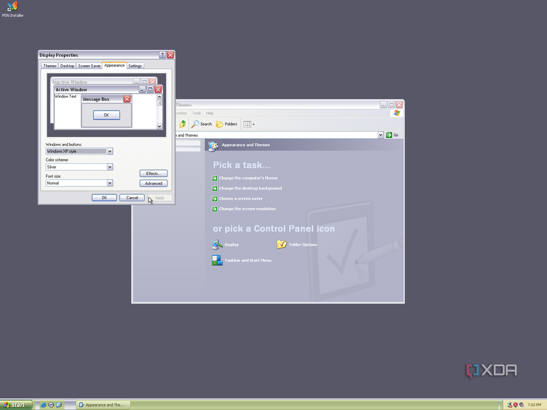 I ran Windows XP for nostalgia, and things have evolved a lot since then