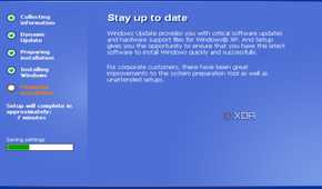 Screenshot of Windows XP setup showing copying of files