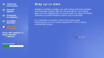 Screenshot of Windows XP setup showing copying of files