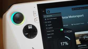 Compact mode and Xbox Insider tabs in the Xbox app on an ROG Ally.
