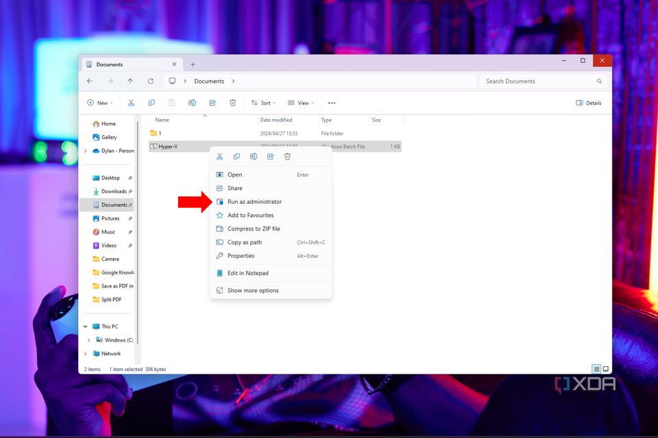 The Run as Administrator option in Windows