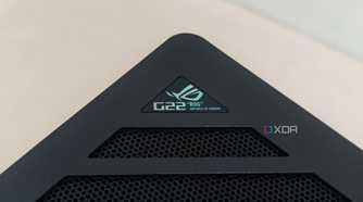 An image showing the close up of the G22 branding on the ROG G22CH SFF desktop.