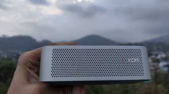 A side-view of the Aiffro K100 NAS