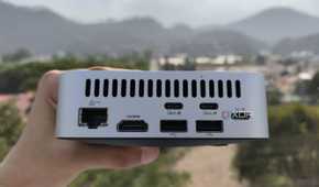 A side view of the Aiffro K100 NAS