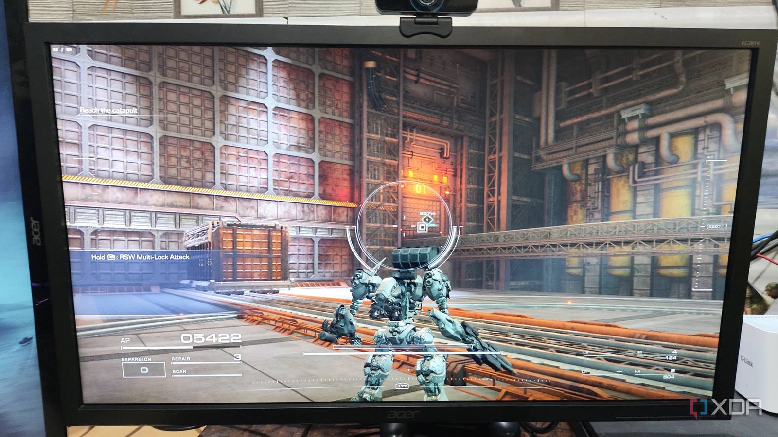 A PC running Armored Core VI at 1440p 60FPS with the help of Lossless Scaling