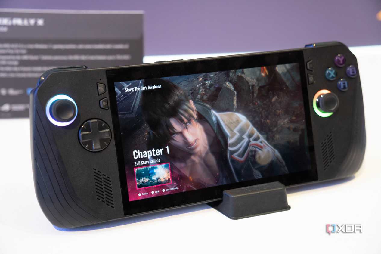 Asus ROG Ally X displaying a menu in Tekken 8