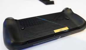 Asus ROG Ally X lying face down on a table