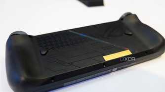 Asus ROG Ally X lying face down on a table