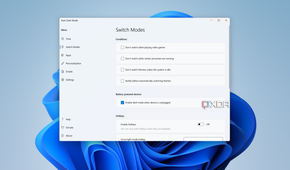 Screenshot of switch mode settings in Auto Dark Mode