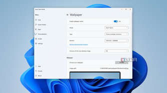 Screenshot of wallpaper settings in Auto Dark Mode