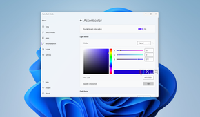 Screenshot of accent color settings in Auto Dark Mode