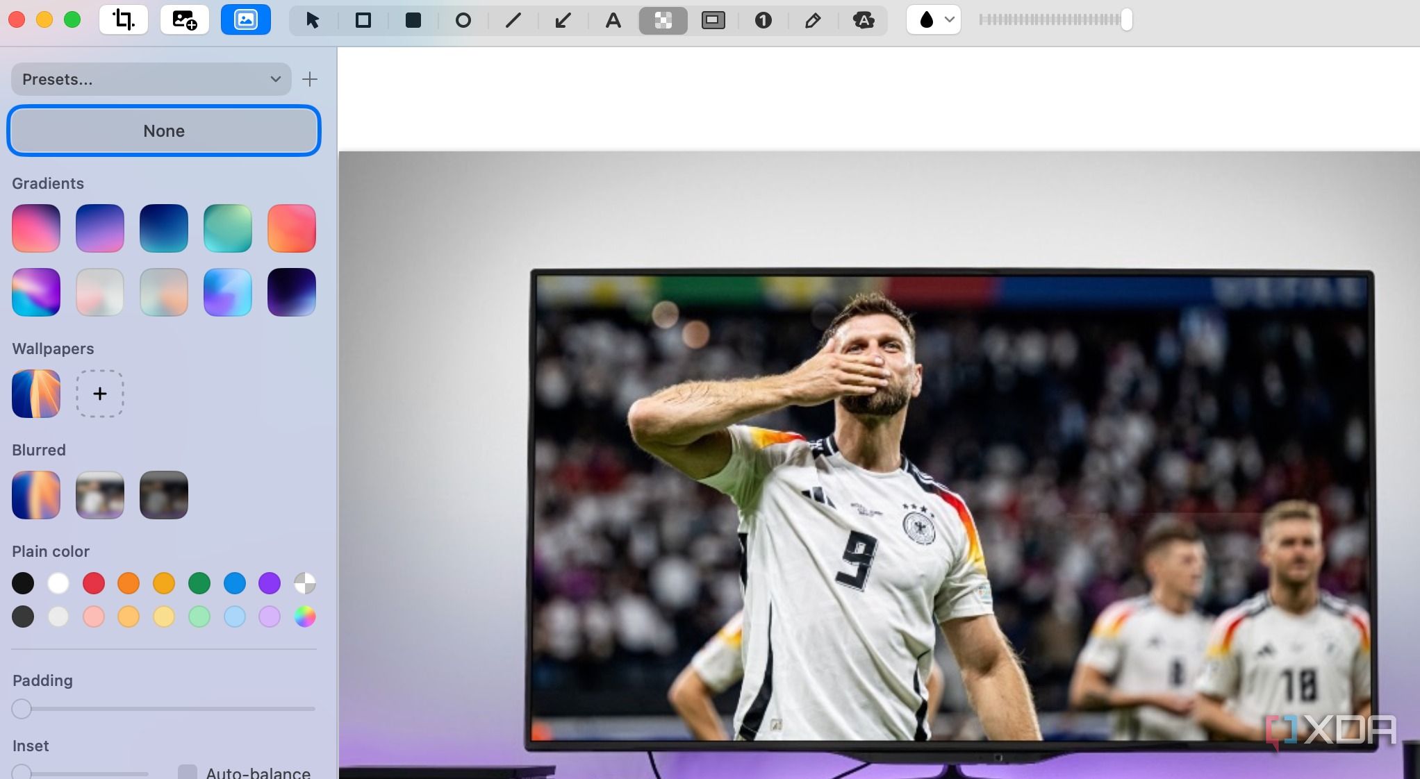 A screenshot showing Cleanshot editor