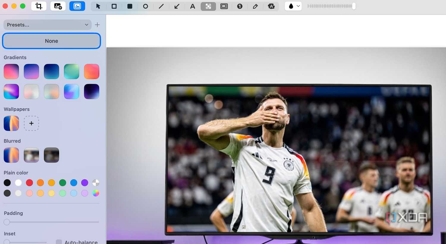 A screenshot showing Cleanshot editor