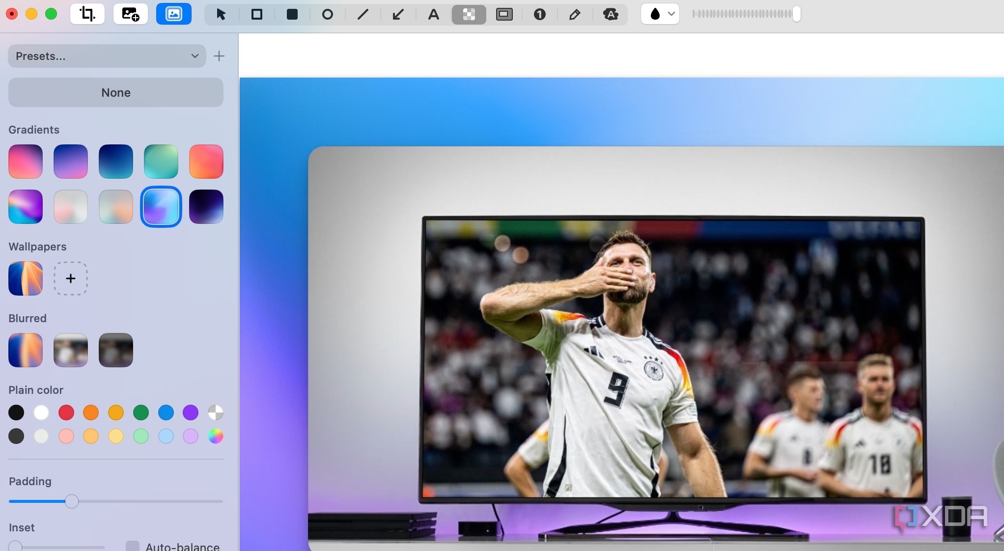 A screenshot showing cleanshot backgrounds