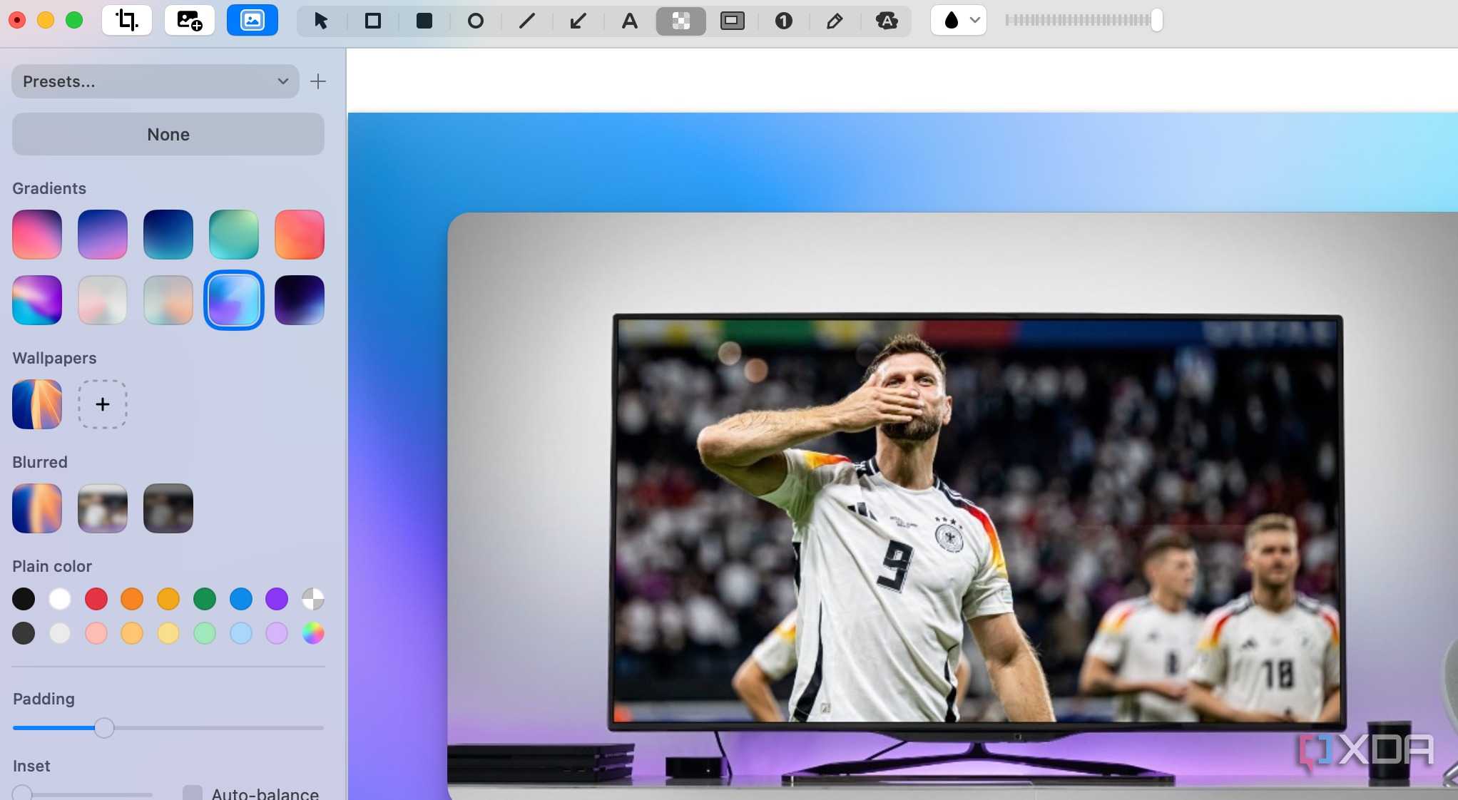 A screenshot showing cleanshot backgrounds