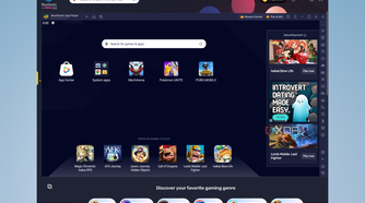Android home screen in Bluestacks 10