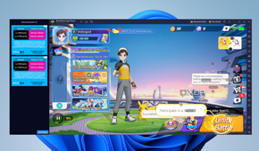Screenshot of Bluestacks 10 running Pokémon Unite
