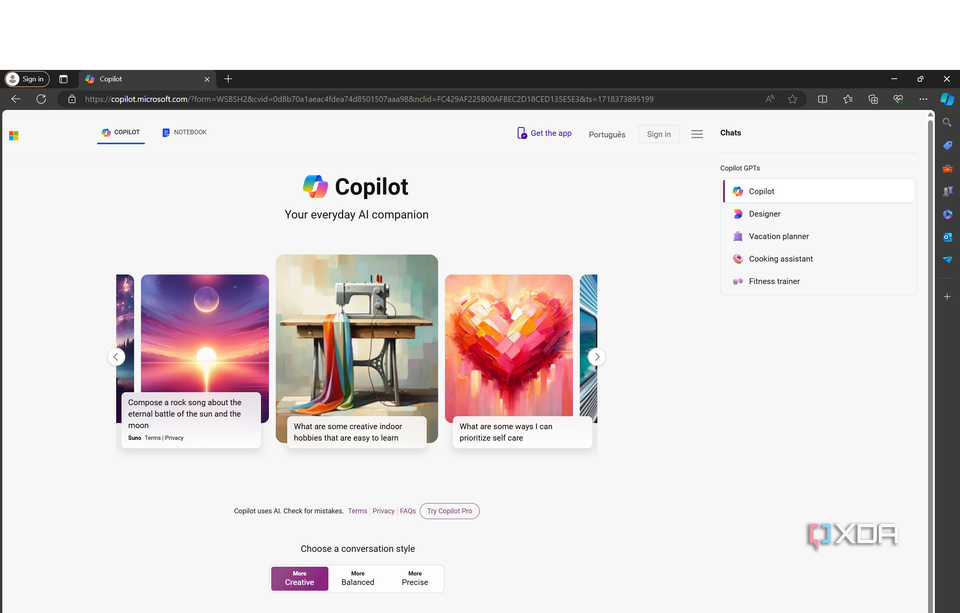 Copilot App screen